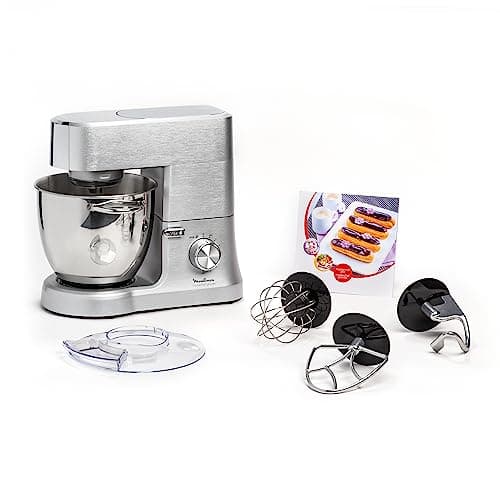 Moulinex Pastry Processor, XXL Stainless Steel Bowl 6.7 L, 1500 W, 10 Speeds + Pulse Function, Cast Aluminium Body, Premium Pastry Kit, Masterchef Grande Grey QA810D01 - Image 3