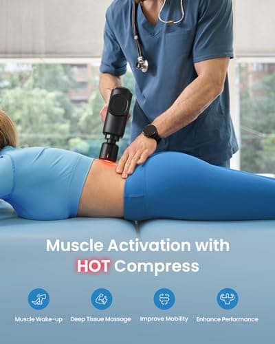 Muscle Massage Gun, RENPHO Massage Gun with Hot and Cold Head, Electric Massager with 5 Massage Heads, Ultra-Quiet Type-C Charging - Image 5