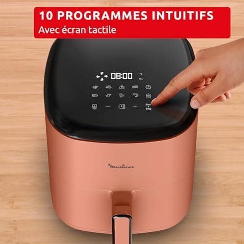Moulinex Easy Fry POP TERRACOTTA 5L, air fryer, Up to 6 people, 10 Intuitive Programs, Digital Touch Screen, Time and Energy Saving, EZ245TF0 - Image 7