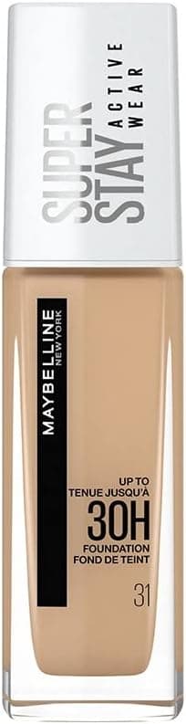 Maybelline New York - Long Lasting Liquid Foundation, No Transfer, High Coverage - Superstay Active Wear 30h - Shade : Warm Nude (31) - Capacity: 30ml (Packaging May Vary) - Image 1