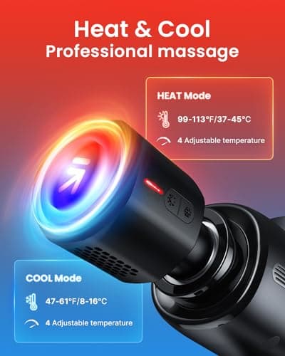 Muscle Massage Gun, RENPHO Massage Gun with Hot and Cold Head, Electric Massager with 5 Massage Heads, Ultra-Quiet Type-C Charging - Image 3