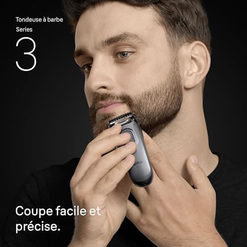 Braun Tondeuse A Barbe Electrique Pour Hommes Series 5 BT5525, Gris, Etanche, Coffret De Rasage Avec +5 Outils De Barbier, Lame Ultra-Affutée, 40 Longueurs Pour Raser Le Visage, Kit Avec 3 Sabots - Image 3