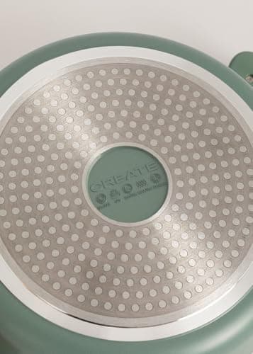 CREATE /POT STUDIO/Cast Aluminium Frying Pan Ø26cm with Ceramic Coating, Sage Green/Non-Stick Coating, for Induction, Gas, Ceramic, Electric and Halogen, PTFE and PFOA Free - Image 7