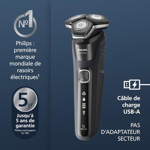Philips Wet & Dry 5000 Series Men's Electric Shaver with Retractable Trimmer, Cleaning Station, Travel Case and Quick Clean Cartridge (Model S5898/50) - Image 5