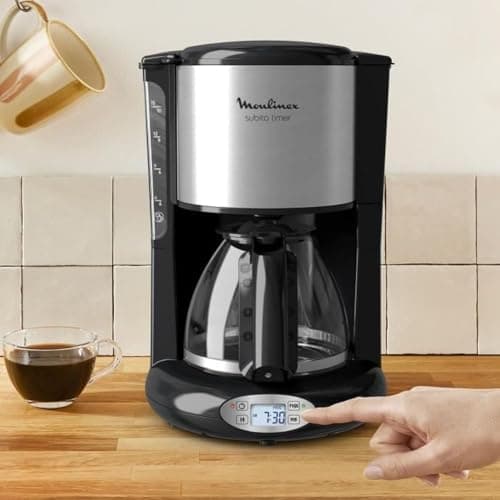 Moulinex Drip Coffee Maker, 1.25 L Capacity, 10 to 15 Cups, 24 Hour Programming, Keep Warm, Subito FG362810, Black - Image 5
