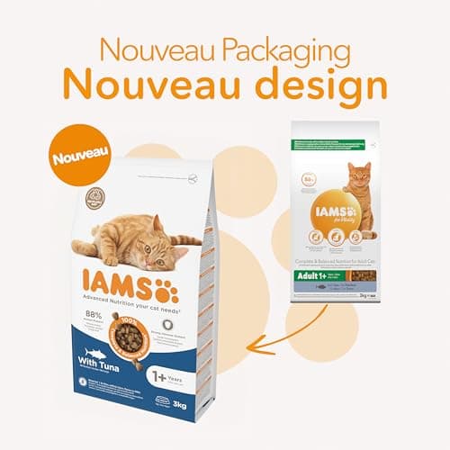 IAMS Advanced Nutrition - Croquettes Premium Chats Adultes - 100% Complètes et Equilibrées - Au thon - Sans OGM Colorants Arômes Artificiels - Sac refermable 3 kg - Image 5