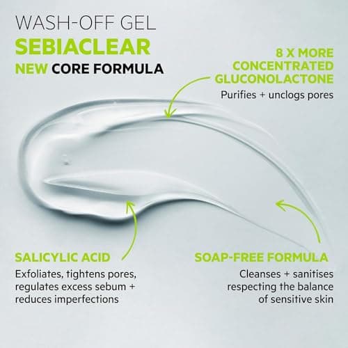 SVR - Sebiaclear Gel Moussant - Nettoyant purifiant anti-imperfections - Pour peaux mixtes à grasses, sensibles et à tendance acnéique - Gluconolactone4%, acide salicylique 0,5% - 400 ml - Image 5