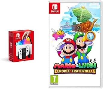 Nintendo Nintendo Console Switch (modèle OLED) blanche & Mario & Luigi : L'épopée fraternelle