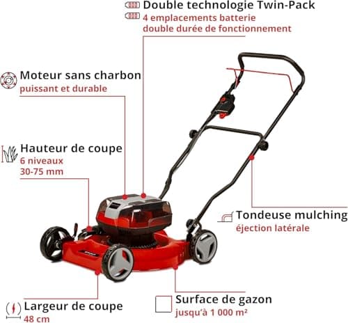 Einhell GE-CM 36/48 Li M-Solo Power X-Change Cordless Lawnmower (36 V, 48 cm Cutting Width, Up to 1000 m², Mulching Function) Delivered without Battery or Charger - Image 5