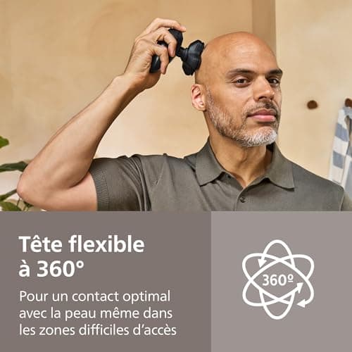 Philips Head Shaver Pro 5000 Series - Rasoir pour la tête pour hommes et femmes, tête flexible à 360° et lames ComfortCut pour un rasage efficace tout en douceur pour la peau, modèle HS5980/15 - Image 5