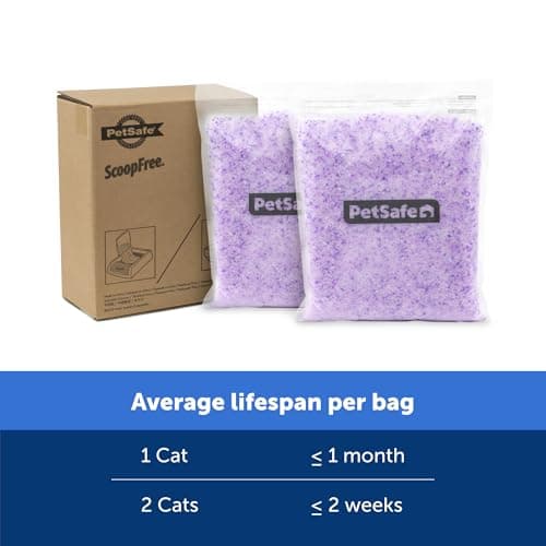 PetSafe - ScoopFree Premium Litière pour Chat Non Agglomérante en Cristal - Contrôle des Odeurs, sans Poussière - Lavande, Paquet De 2 - Image 9