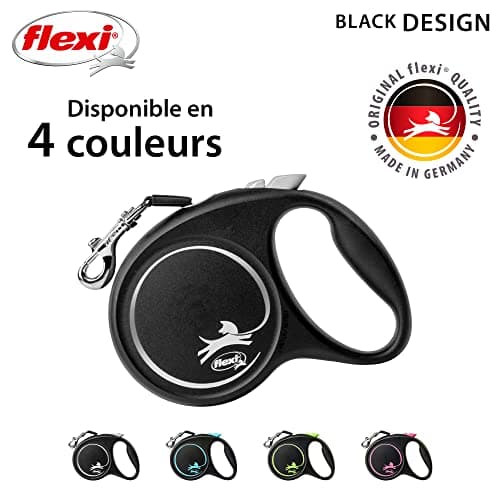 Flexi Black Design M Strap 5 m Black/Silver, Retractable Lead for Dogs up to 25 kg - Image 6