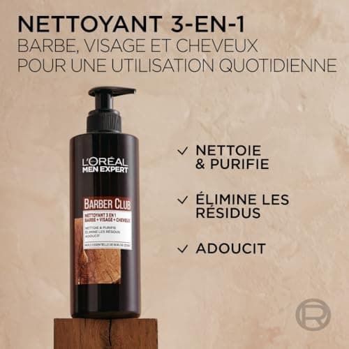 L'Oréal Men Expert BarberClub Nettoyant 3-EN-1 Barbe + Visage + Cheveux Format XXL 400ML - Image 6