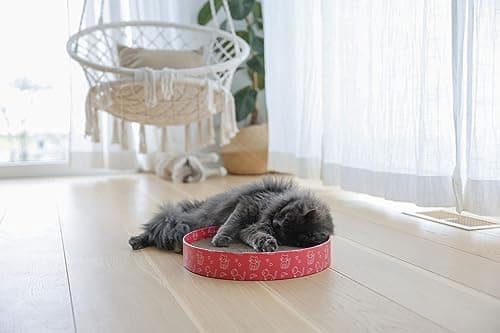Kerbl Pet Cat Scratching Post Circle Cardboard Pink Diameter 34 cm - Image 5