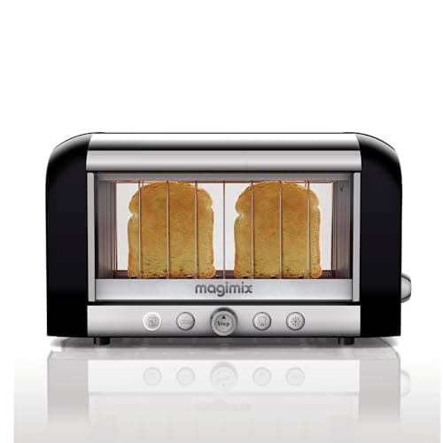 Magimix Grille-Pain - Vision - Toaster 2 Tranches avec fenêtre panoramique, quartz infrarouge, Acier Inoxydable - 1450 W, Noir - Image 2
