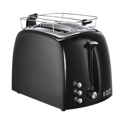 Russell Hobbs Toaster [2 Slots] Textures+ (extra wide, raised, roll holder & toast tongs, 6 levels of browning, defrosting & bakery warmer, 850W) 22601-56 - Image 2