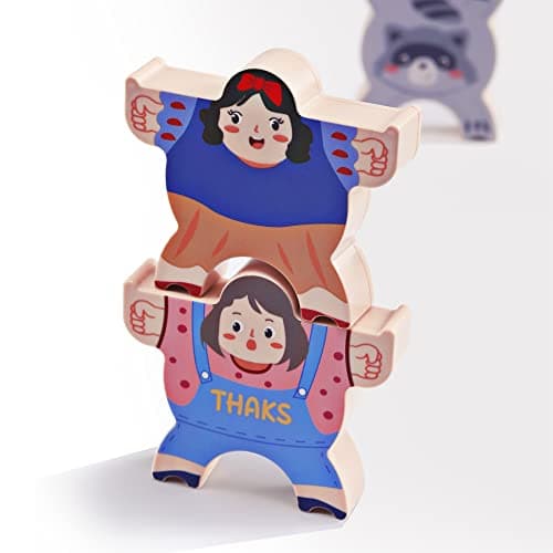 TUMAMA Stick and Stack Jeux en Bois Blocs d'Équilibre, Stick et Stack Jeu d'Empilage de Puzzles pour Enfants, Hercule Les Anime Educatif Montessori Jouet Balancier 3 4 5 6 Ans Garçons Filles (12pcs) - Image 6