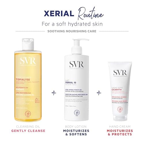 SVR - Xérial 10 Lait Corps - Hydratation 48H anti-squames - Pour peaux sèches à très sèches sujettes aux démangeaisons - Urée pure 10%, panthénol, beurre de karité - 400 ml - Image 7