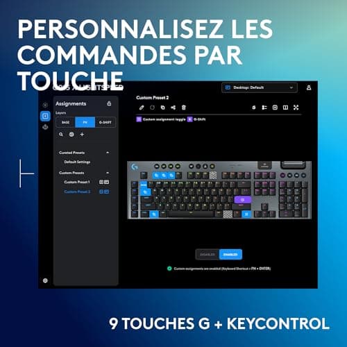 Logitech G 915 LIGHTSPEED Mechanical Wireless Gamer Keyboard, Ultra-Slim GL Touch Switch, RGB LIGHTSYNC, Stylish and Slim Design, 30+ Hours of Gaming, 2.4GHz/Bluetooth, French AZERTY - Black - Image 6