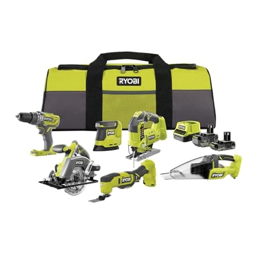 RYOBI - Kit 6 outils 18V ONE+ RCK186O-242SZL : Percesue à percussion 50nm, Scie sauteuse, Ponceuse triangulaire, outil multi-fonction - Image 5