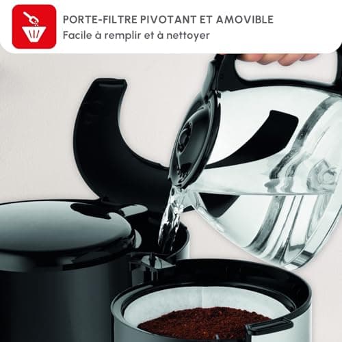 Moulinex Stainless Steel Filter Coffee Maker, 10 to 15 Cups, 1.25L, Removable Filter, Automatic Shutdown, Anti-drip System, Swivel Filter Holder, Subito, FG360811 - Image 6