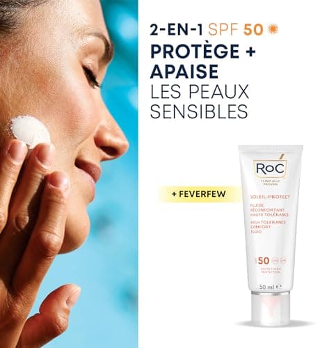 RoC - Soleil-Protect High Tolerance Comfort Fluid SPF 50 - Facial Moisturizer - Hypoallergenic Sunscreen - Sensitive Skin - 50 ml - Image 3