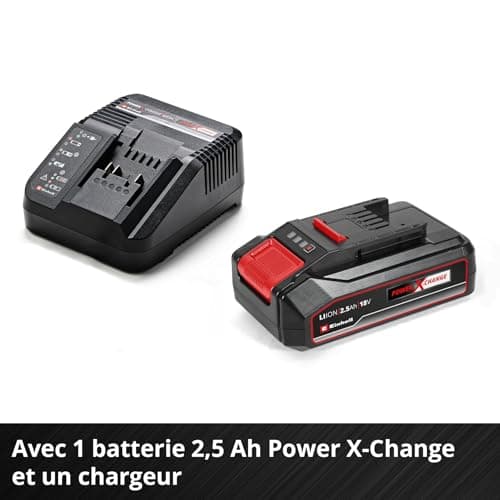 Einhell Perceuse-visseuse à percussion sans fil TE-CD 18/44 Li-i (1 x 2,5 Ah) Power X-Change (18 V, 44 Nm, perçage à percussion, mandrin métallique 13 mm, 2 vitesses, avec batterie 2,5 Ah et chargeur) - Image 9