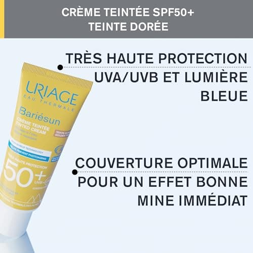 Uriage Bariesun Tinted Cream SPF50+ - Golden Tint - Light Texture, Dry Touch - Natural and Bright Finish - Sweat Resistant - Non-Comedogenic - Suitable for Sensitive Skin - 50ml - Image 5
