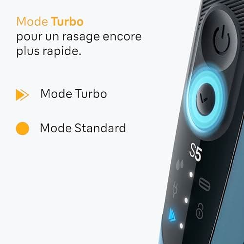 Braun Rasoir Electrique Homme Series 5 52-A1820SI, Azure, Etanche, Lames Flexibles Pour Raser Doucement Le Visage, 2 Modes De Rasage, Coffret Avec Accessoire Tondeuse A Barbe De Trois Jours - Image 5