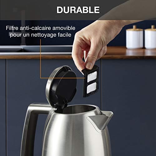 Krups Excellence BW552D10 Electric Kettle, Capacity 1.7 L, Premium Brushed Stainless Steel, 360° Base, Hidden Resistance, Anti-Limescale Filter - Image 7