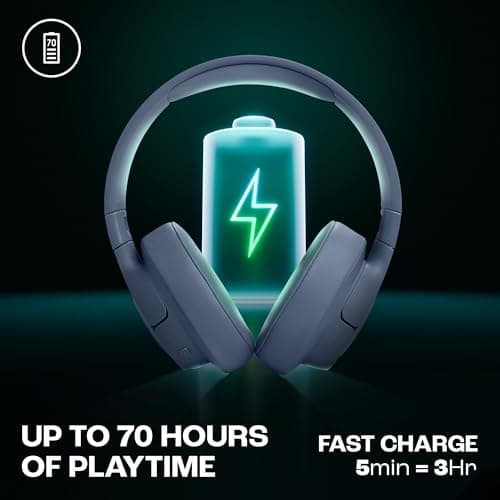 JBL Tune 770NC Casque supra-auriculaire sans fil, autonomie jusqu'à 70 h, Réduction de Bruit Adaptative, Smart Ambient, bleu - Image 6