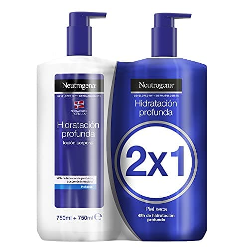 Neutrogena,Crème hydratante pour le corps,formule norvégienne,pour peau sèche jour et nuit,jusqu'à 48 heures d'hydratation,peau plus douce et nourrie,développée avec des dermatologues,pack de 2x750 ml - Image 2