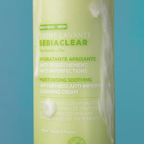SVR - Sebiaclear Cleansing Cream - Sebiaclear Range - Moisturizing and Soothing Cream Cleanser - For Dehydrated Acne-prone Skin - Niacinamide, Zinc, Glycerin - 400ml - Image 3