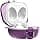 GIOPUEY Hard Case Compatible with Samsung Galaxy Buds FE/Buds Pro/Buds Live/Buds 2/Buds 2 Pro, Clear PC Case with Locking Lid and Hook Keychain - Purple - Image 3