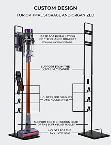 MORANGO Dyson Vacuum Cleaner Holder Storage Holder in Metallo Compatible with Dyson V6/V7/V8/V10/V11/DC58/DC59/DC62/DC74 Floor Mount, No Drilling Wall. - Image 5