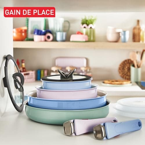 Tefal Ingenio Serenity, 11-Piece Cookware Set, Non-Stick Coating, Secure Removable Handles, Stackable Design, Induction, L828SB04 - Image 7