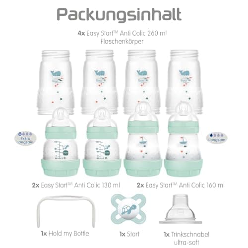 MAM Easy Start Starter Kit 0+, Unique Anti-Colic Self-Sterilising Anti-Colic, Blue-Beige - Image 3