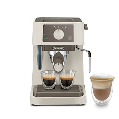 De'Longhi Stilosa EC235.CR Manual Coffee Maker, Cappuccino System, Coffee Powder or E.S.E Capsules, 1 Litre Tank, 1100 W, Stainless Steel Boiler, 1100 W, Cream - Image 2