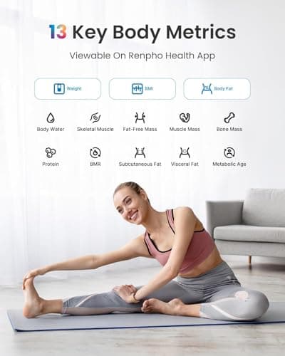 RENPHO Balance Pese Personne, Rappel de Pesée facile, Pese Personnes intelligent Bluetooth, Couleurs de Balance Personnalisables, Balance Connectée Rechargeable, Revêtement ITO, 13 Moniteurs de Santé - Image 5