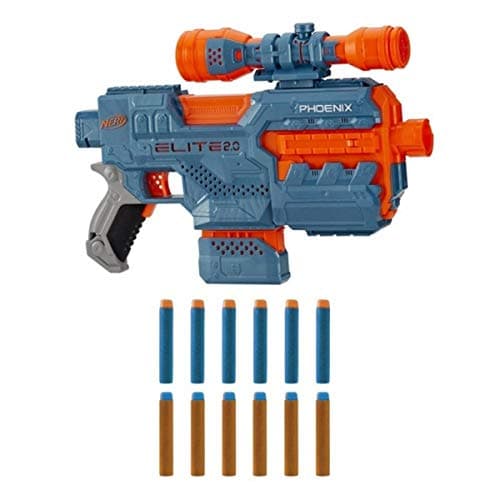 Nerf Elite 2.0, Phoenix CS-6 Motorized Blaster, 12 Nerf Darts, Sight, Tactical Rails, Attachment Points, (4 AA Batteries Required, Not Included) - Image 3