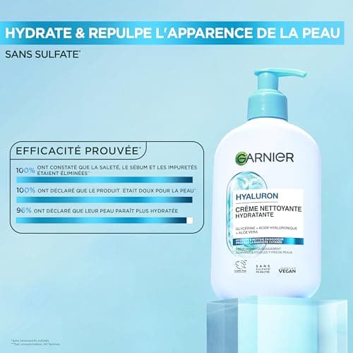 GARNIER Skin Active - Gel Nettoyant Apaisant - pH Neutre - Élimine Maquillage & Impuretés - Hydrate & Repulpe - Enrichi En Aloe Vera, Glycérine & Acide Hyaluronique - Vegan & Cruelty Free - 250 ml - Image 4