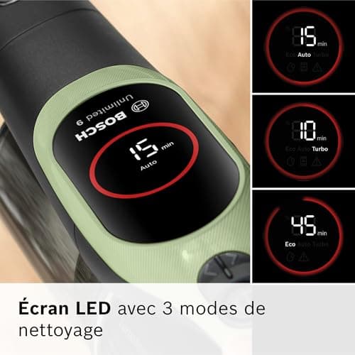 Bosch, aspirateur Balai sans Fil, Unlimited 9, Batterie 3.0 Ah, Technologie MicroClean, bac à poussières Facile à Vider, éclairage LED, Vert, BBS921TBA - Image 7