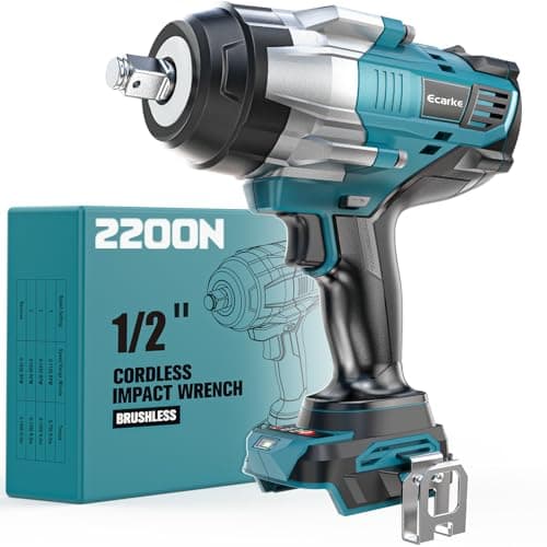 Ecarke Cordless Nutrunner 2200Nm Compatible Makita 18V - 1/2" Brushless Impact Wrench with LED Light for Heavy Duty Cars and Machinery - No Battery - Image 2