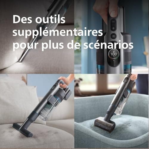 Philips 8000 Series Pet Cordless Vacuum Cleaner, 80 Min Autonomy, Powerful Suction, Floor Recognition, Smart Screen, LED Tips, Aqua & Animals, Anti-Allergic Filtration (XC8055/01) - Image 8