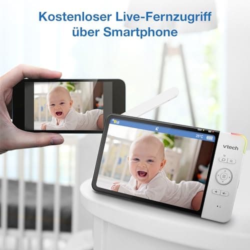 VTech RM7764HD 1080p WiFi Remote Access Baby Monitor, 360° Pan&Tilt, 7" 720p HD Display, HD Night Vision, Soothing Sounds, 2-Way Talk, Temperature Sensor, Motion Detection, iOS & Android - Image 6
