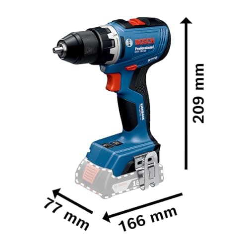 Bosch Professional 18V System Cordless Drill Driver GSR 18V-65 (Brushless Motor, Head Length 166, Without Battery/Charger) - Image 6