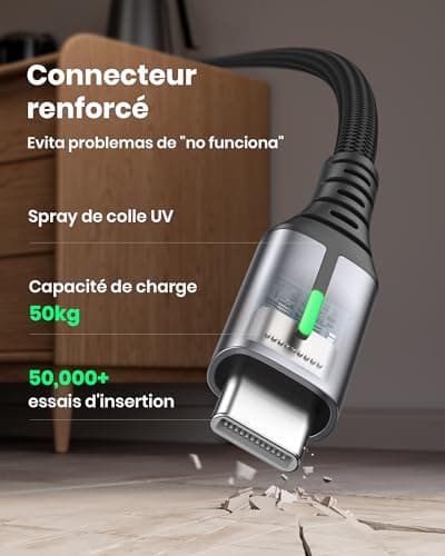 INIU USB C Cable Quick Charge 3.1A, [2m+2m+0.5m/Pack of 3] USB to USB C Cable, Nylon Charger Cable Type C USB A USBC Cord for Samsung Galaxy S21 S20 A34 iPhone 15 Pro Google Pixel 7 Xiaomi PS5 - Image 6