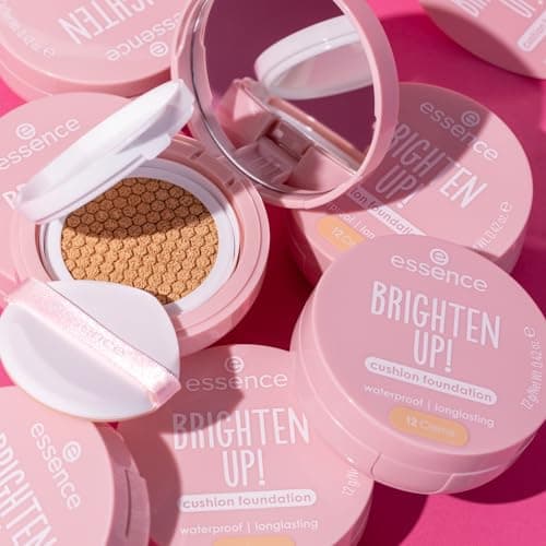 Essence Cosmetics Brighten Up! Cushion Foundation Fond de Teint, Longue Durée, Éclaircissant, Naturel (12g) - Image 7