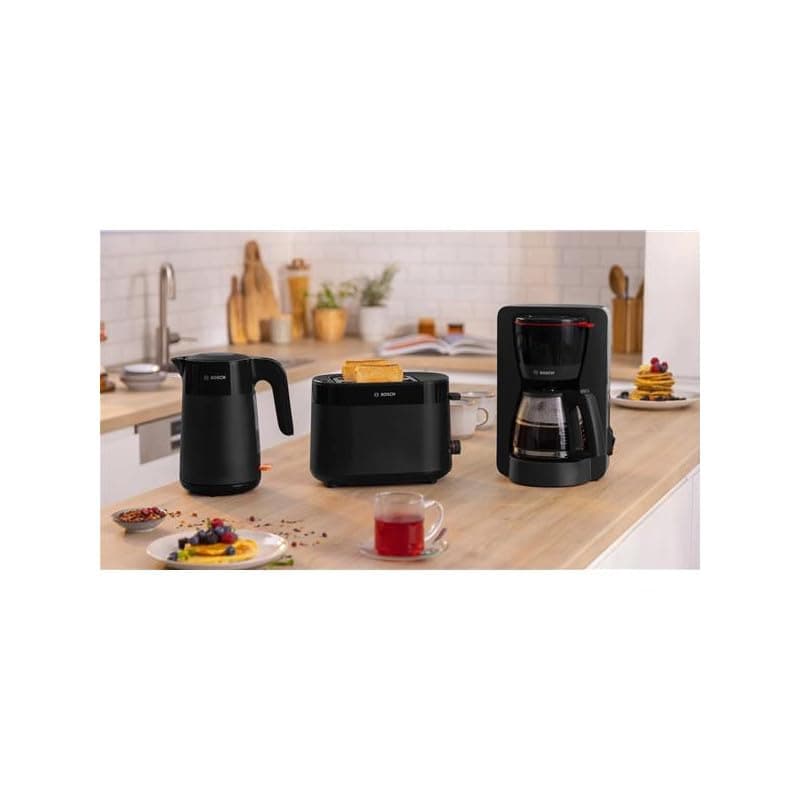 Bosch MyMoment TAT2M123 Compact Toaster Toaster - Automatic Shut-Off - 950 W - Defrost and Reheat Function - Colour: Black - Image 3