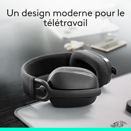 Logitech Zone Vibe 100 Lightweight Wireless Headphones with Noise Cancelling Mic - Advanced Multipoint Bluetooth Earbuds, Works with Teams, Google Meet, Zoom, Mac/PC - Grey - Image 3